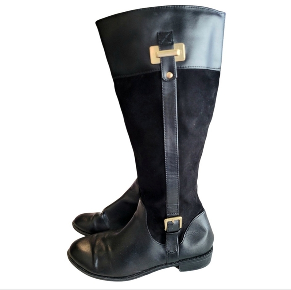 Karen Scott Black Gold Horseback Riding Equestrian Boots Size 9 - Picture 1 of 8